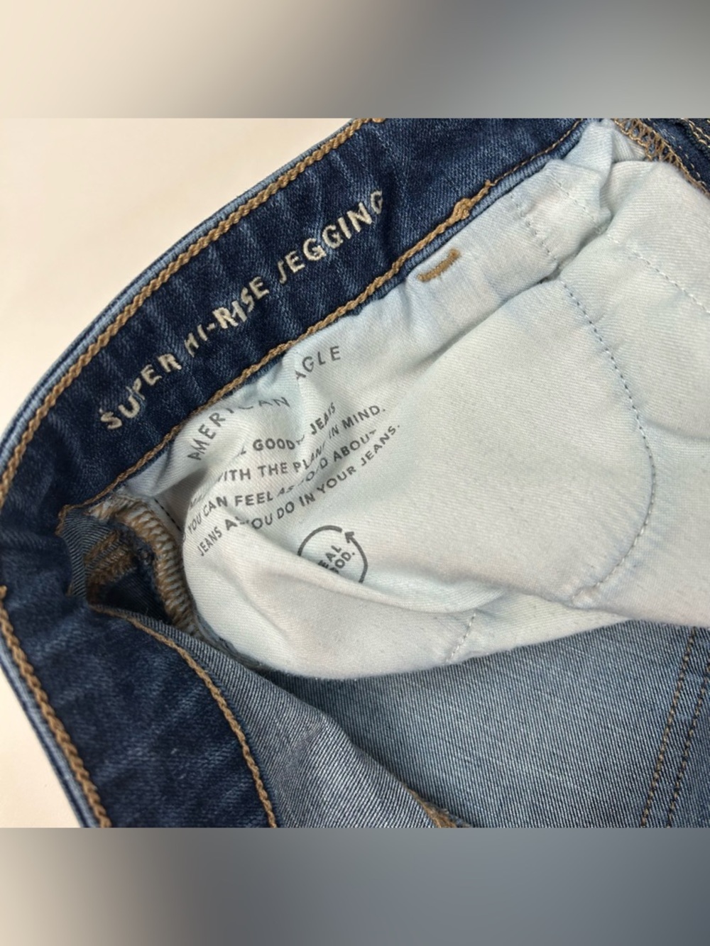 American Eagle Women’s Size 14 Super Hi Rise Jegging Jeans Dream Dark Wash #0573 - Picture 8 of 13
